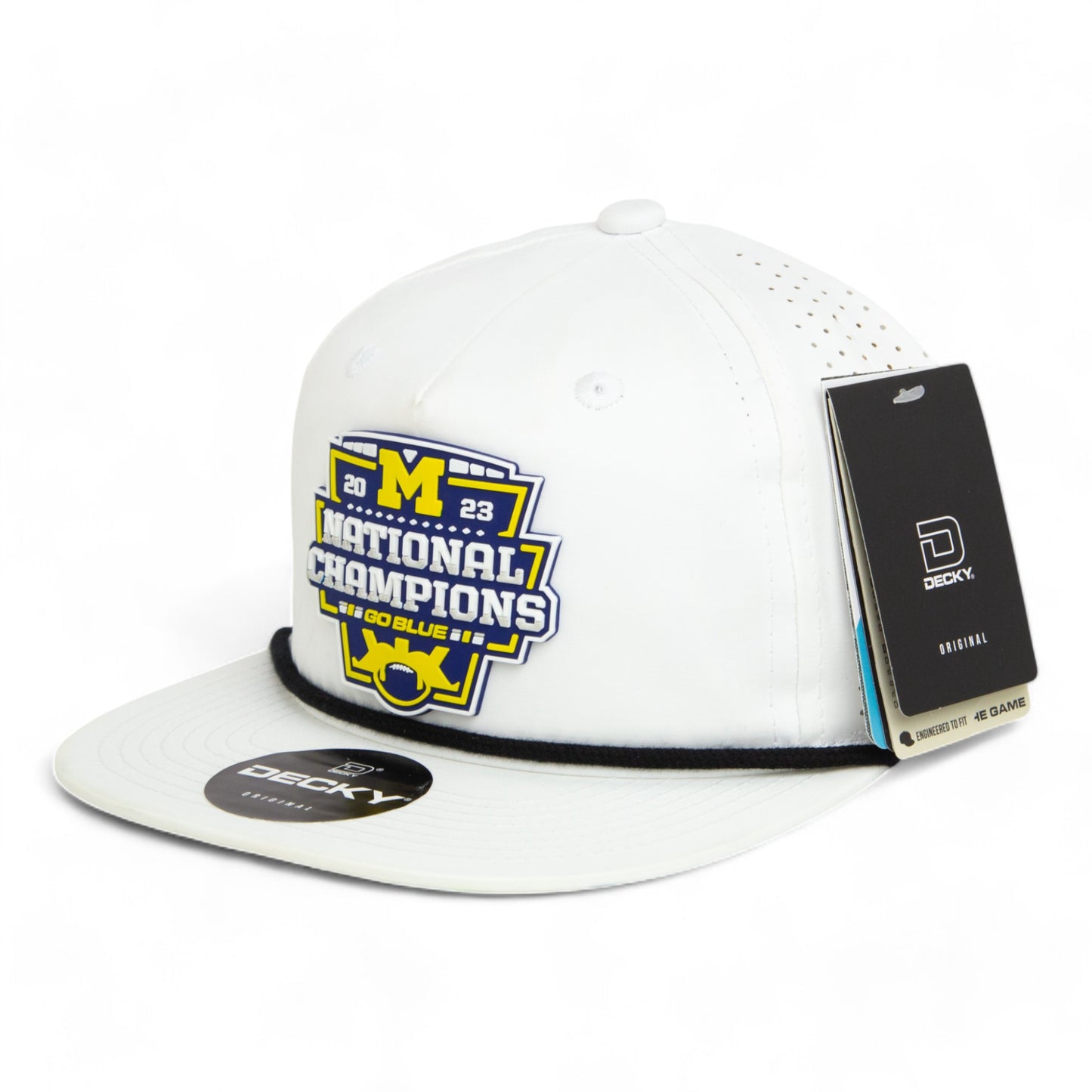 Michigan Wolverines College Football National Champions 3D Perforated Rope Hat- White/ Black