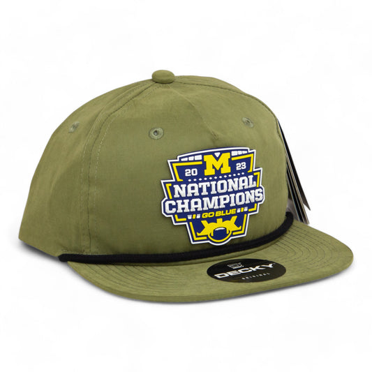 Michigan Wolverines College Football National Champions 3D Classic Rope Hat- Loden/ Black