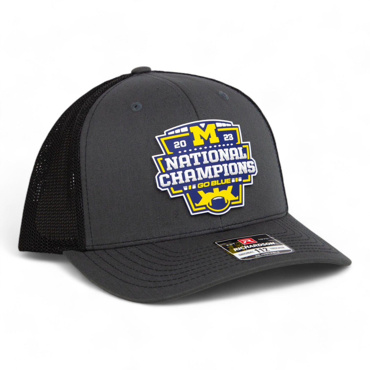 Michigan Wolverines College Football National Champions 3D Snapback Trucker Hat- Charcoal/ Black