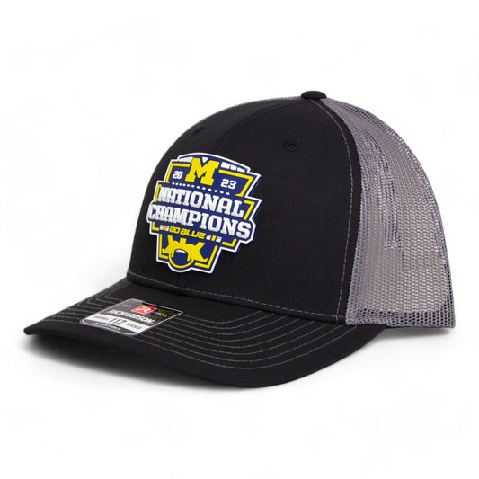 Michigan Wolverines College Football National Champions 3D Snapback Trucker Hat- Black/ Charcoal