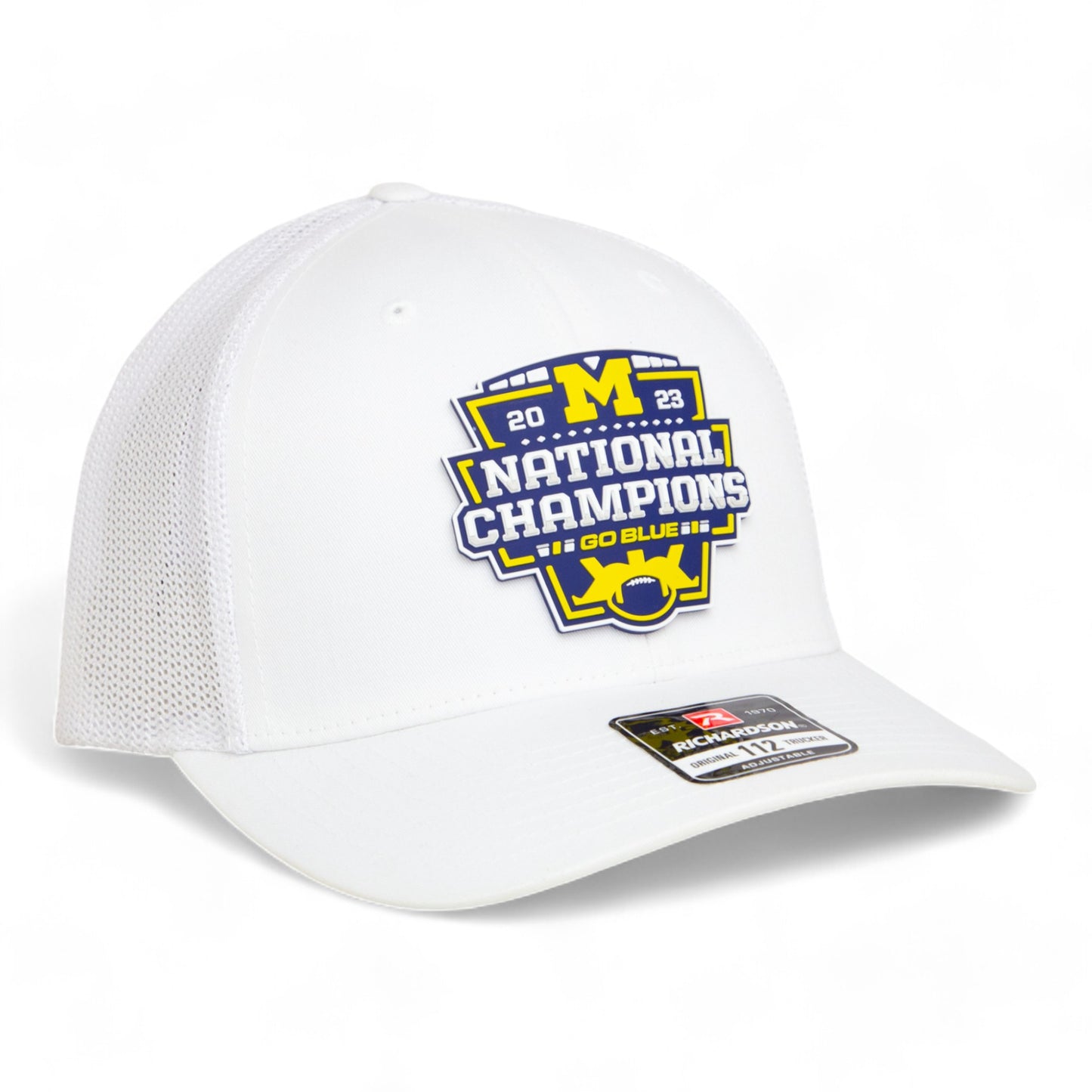 Michigan Wolverines College Football National Champions 3D Snapback Trucker Hat- White