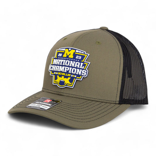 Michigan Wolverines College Football National Champions 3D Snapback Trucker Hat- Loden/ Black