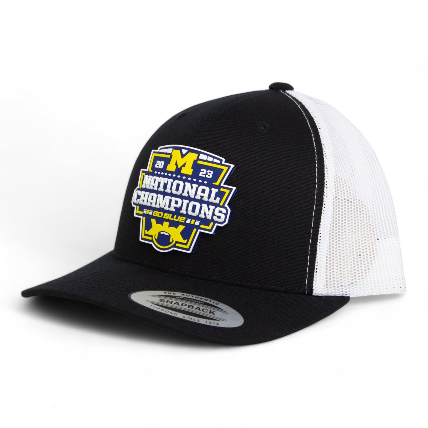 Michigan Wolverines College Football National Champions 3D YP Snapback Trucker Hat- Black/ White