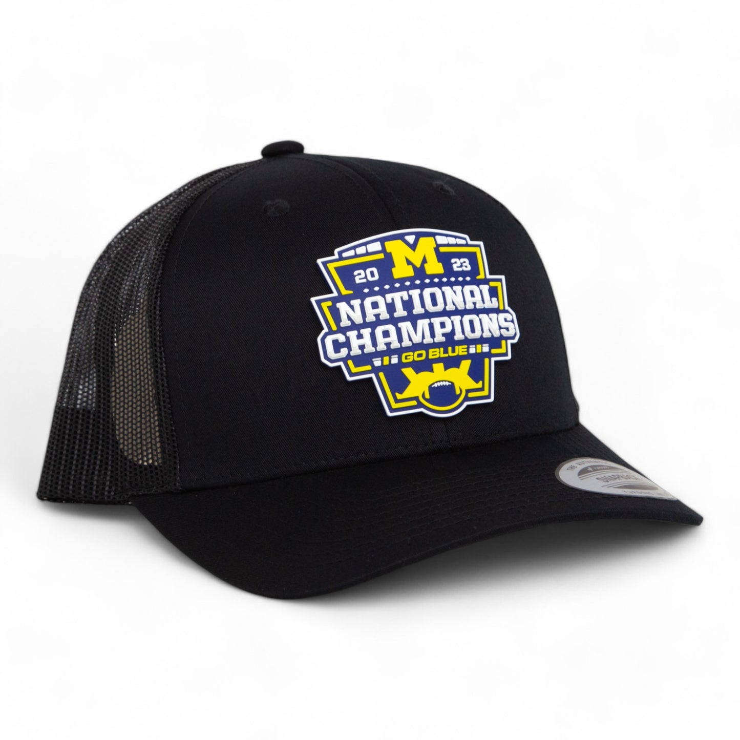 Michigan Wolverines College Football National Champions 3D YP Snapback Trucker Hat- Black