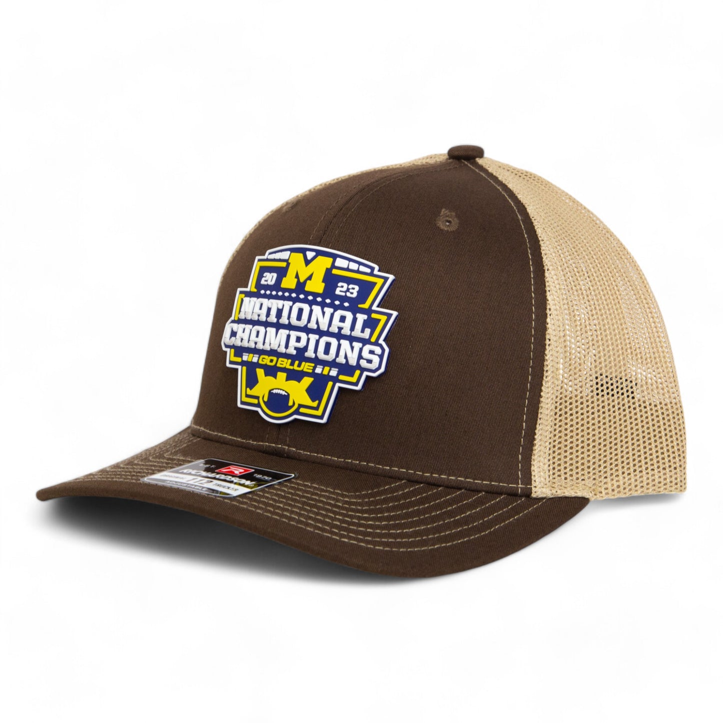 Michigan Wolverines College Football National Champions 3D Snapback Trucker Hat- Brown/ Tan