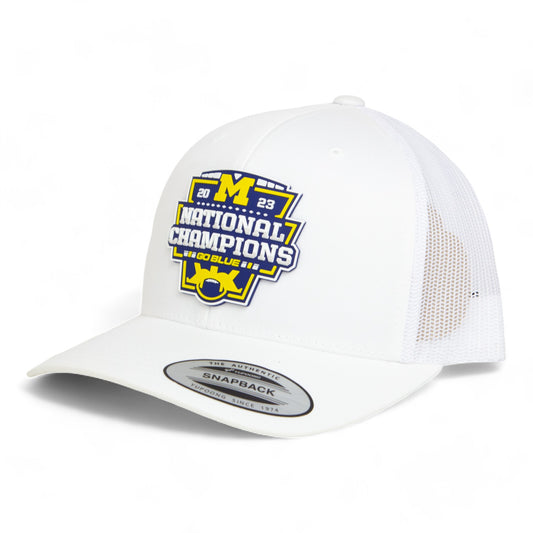 Michigan Wolverines College Football National Champions 3D YP Snapback Trucker Hat- White