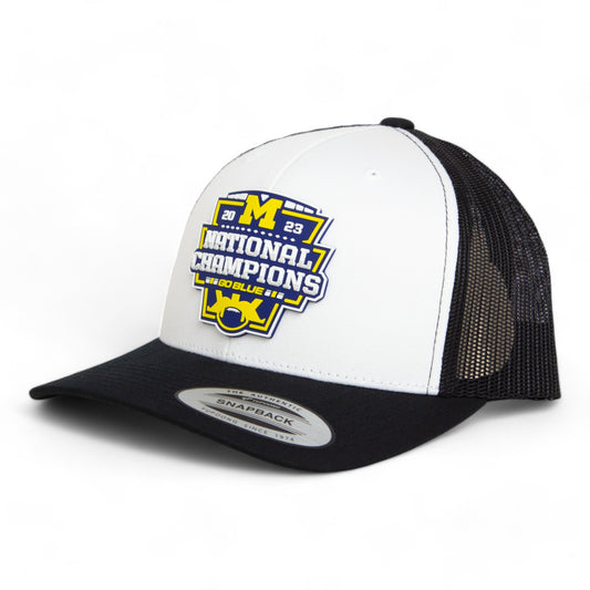 Michigan Wolverines College Football National Champions 3D YP Snapback Trucker Hat- White/ Black