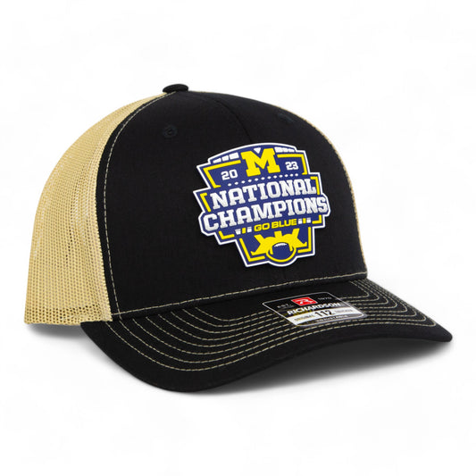 Michigan Wolverines College Football National Champions 3D Snapback Trucker Hat- Black/ Vegas Gold