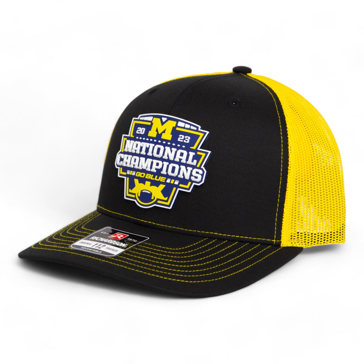 Michigan Wolverines College Football National Champions 3D Snapback Trucker Hat- Black/ Yellow