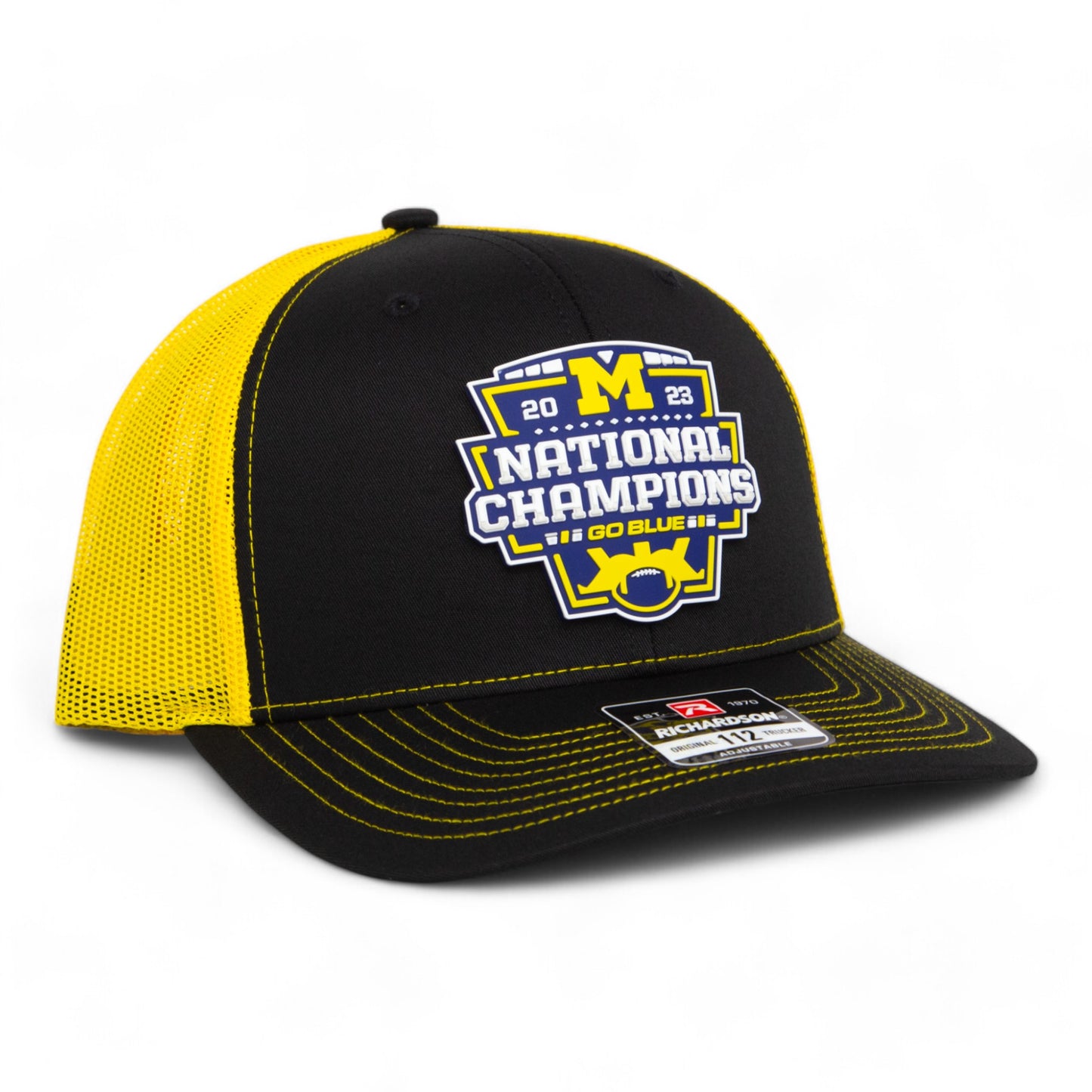 Michigan Wolverines College Football National Champions 3D Snapback Trucker Hat- Black/ Yellow