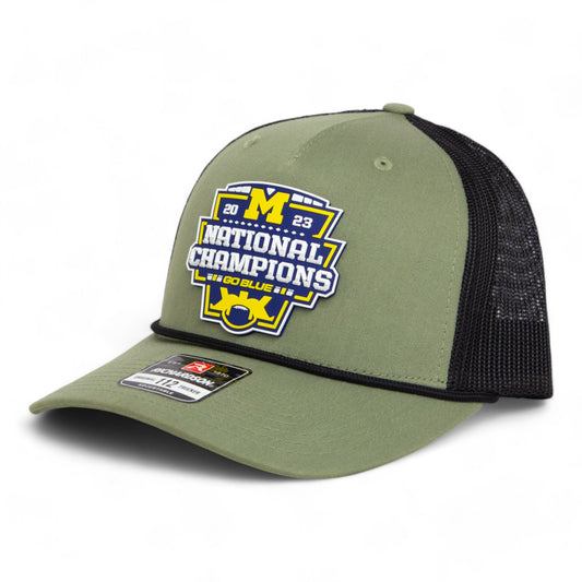 Michigan Wolverines College Football National Champions 3D Snapback Trucker Rope Hat- Loden/ Black