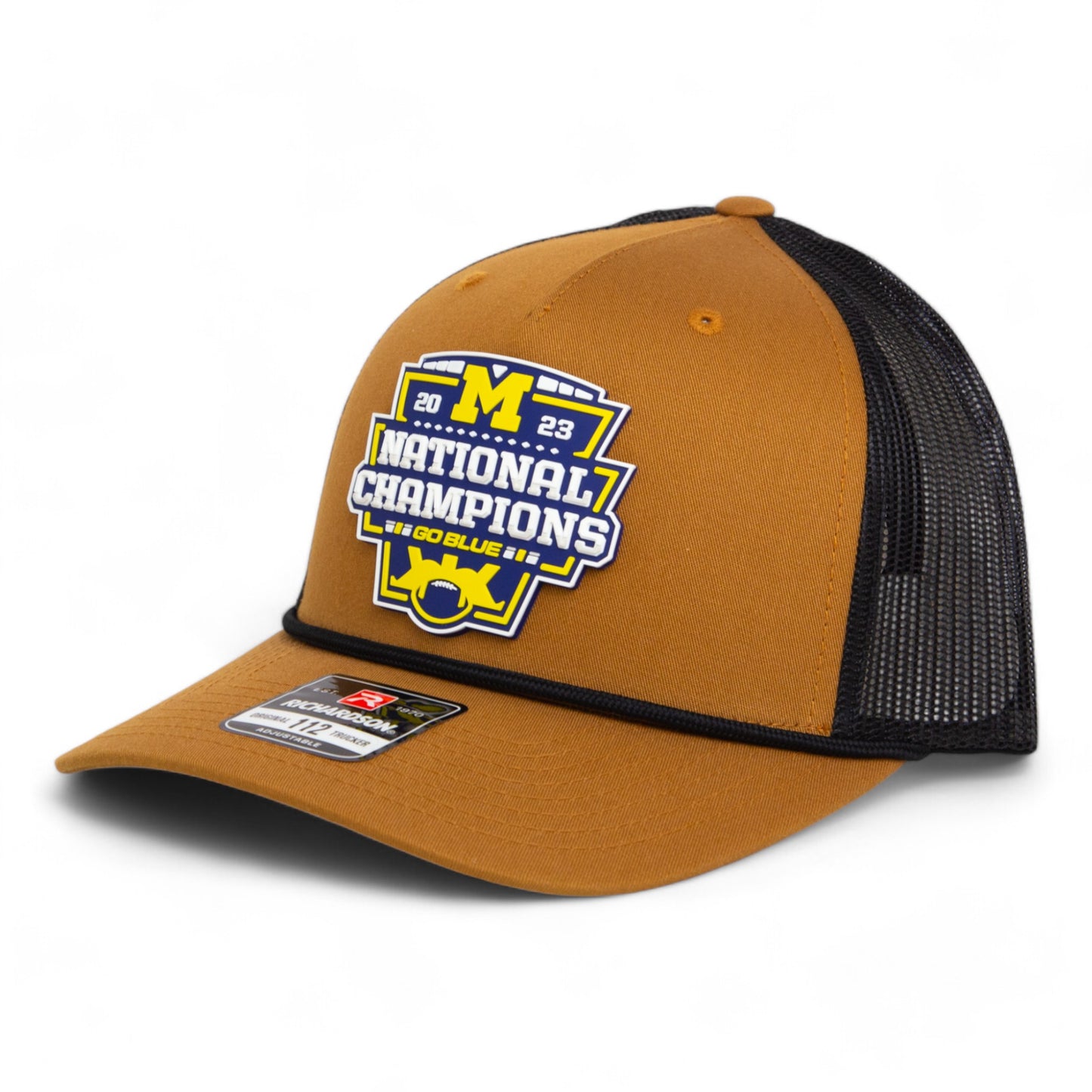 Michigan Wolverines College Football National Champions 3D Snapback Trucker Rope Hat- Caramel/ Black