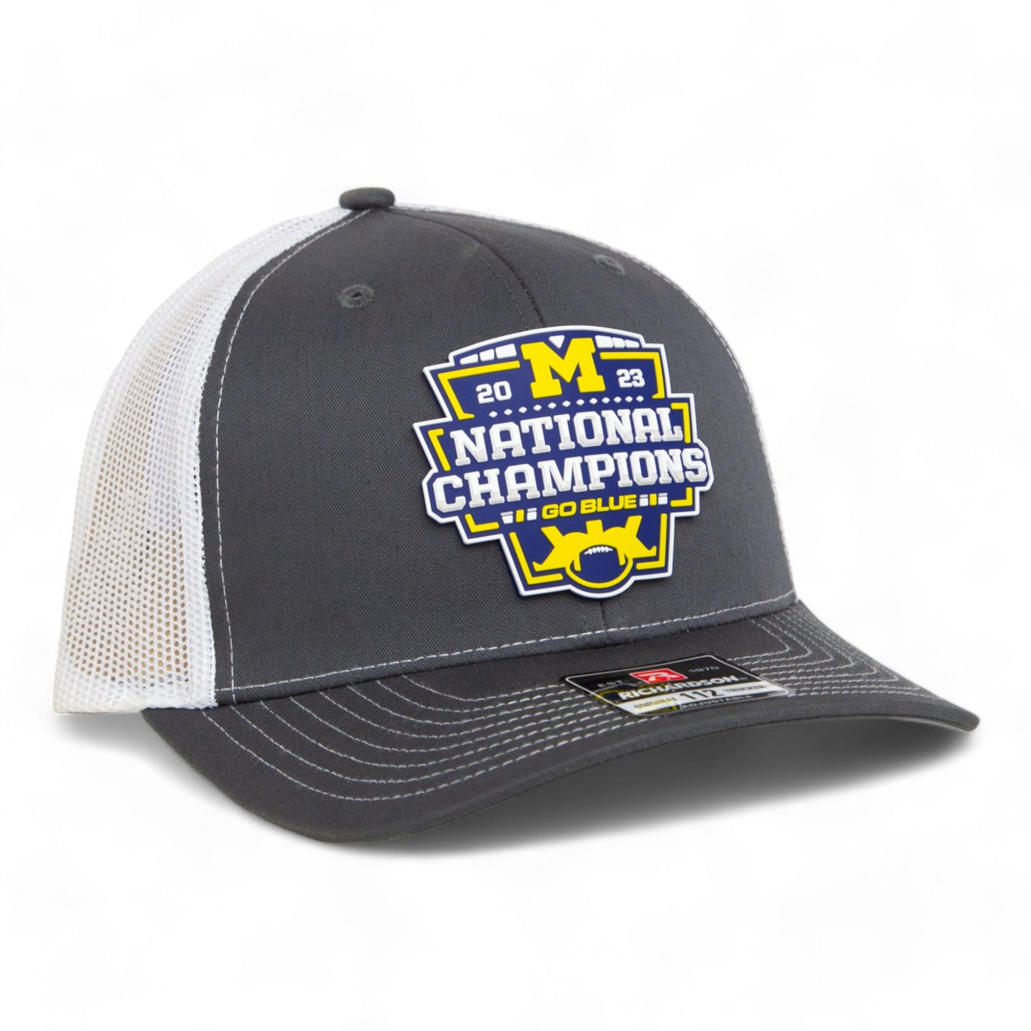 Michigan Wolverines College Football National Champions 3D Snapback Trucker Hat- Charcoal/ White