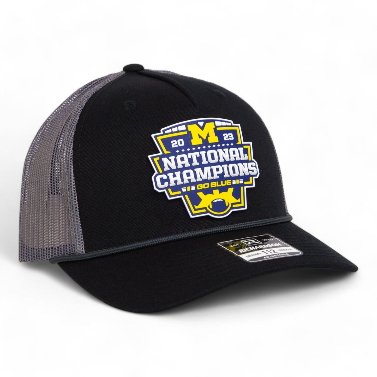 Michigan Wolverines College Football National Champions 3D Snapback Trucker Rope Hat- Black/ Charcoal