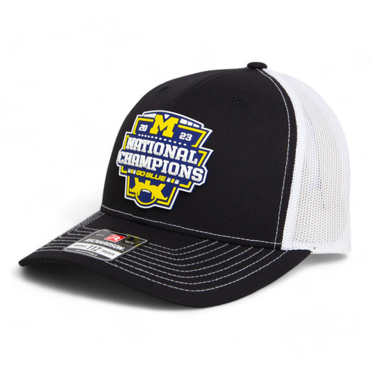 Michigan Wolverines College Football National Champions 3D Snapback Trucker Hat- Black/ White