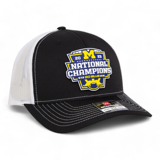 Michigan Wolverines College Football National Champions 3D Snapback Trucker Hat- Black/ White