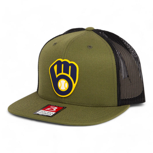 Milwaukee Brewers 3D Wool Blend Flat Bill Hat- Loden/ Black