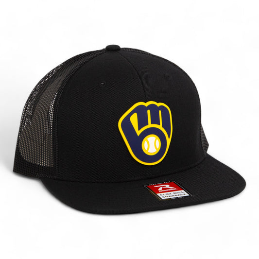 Milwaukee Brewers 3D Wool Blend Flat Bill Hat- Black