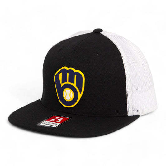 Milwaukee Brewers 3D Wool Blend Flat Bill Hat- Black/ White