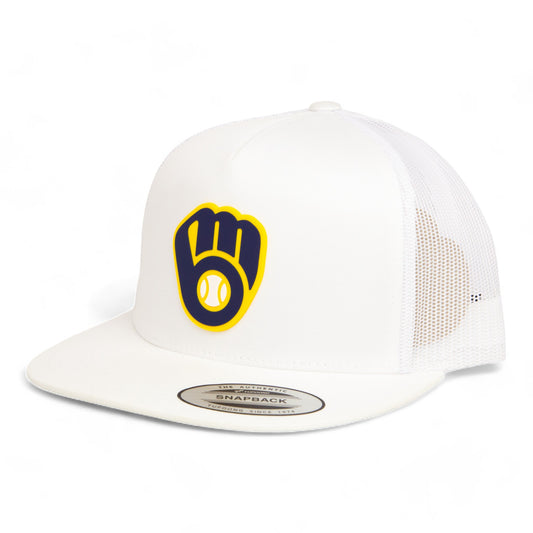 Milwaukee Brewers 3D YP Snapback Flat Bill Trucker Hat- White