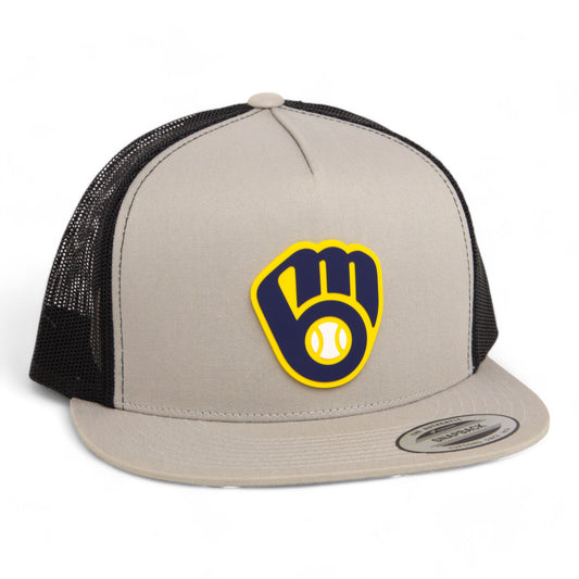 Milwaukee Brewers 3D YP Snapback Flat Bill Trucker Hat- Silver/ Black