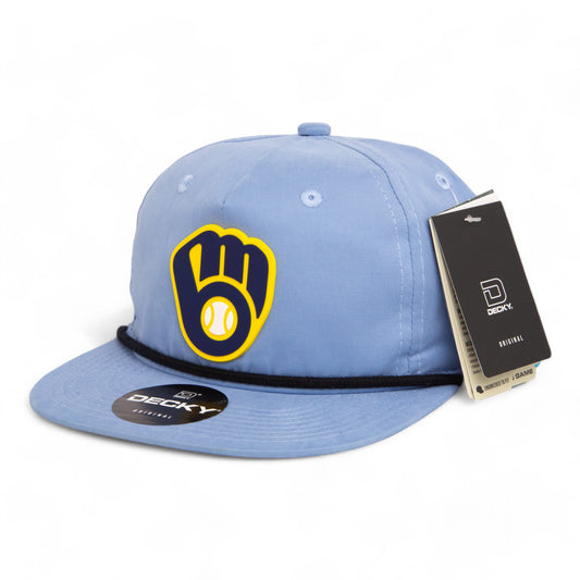 Milwaukee Brewers 3D Classic Rope Hat- Sky/ Black