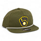 Milwaukee Brewers 3D Classic Rope Hat- Olive/ White