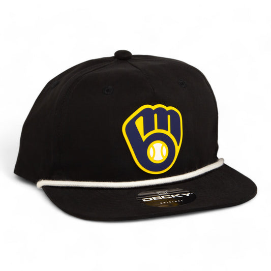 Milwaukee Brewers 3D Classic Rope Hat- Black/ White