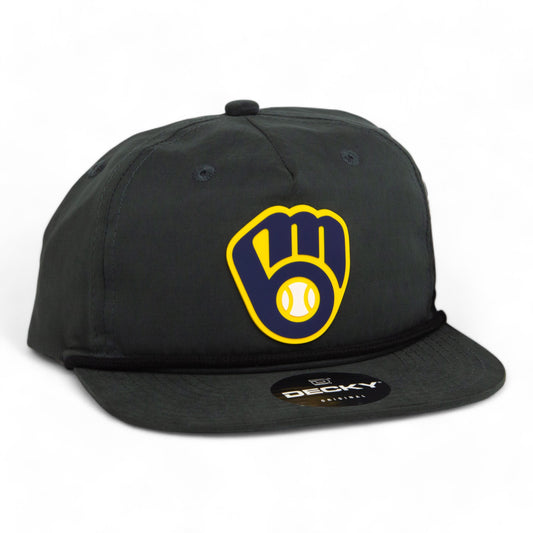 Milwaukee Brewers 3D Classic Rope Hat- Charcoal/ Black