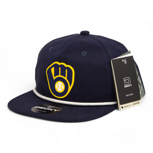 Milwaukee Brewers 3D Perforated Rope Hat- Navy/ White