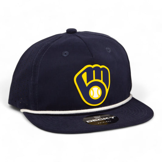 Milwaukee Brewers 3D Perforated Rope Hat- Navy/ White