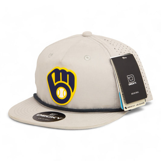 Milwaukee Brewers 3D Perforated Rope Hat- Grey/ Charcoal