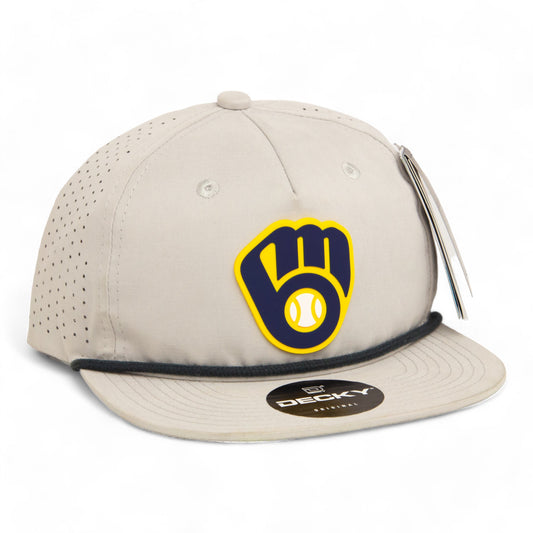 Milwaukee Brewers 3D Perforated Rope Hat- Grey/ Charcoal