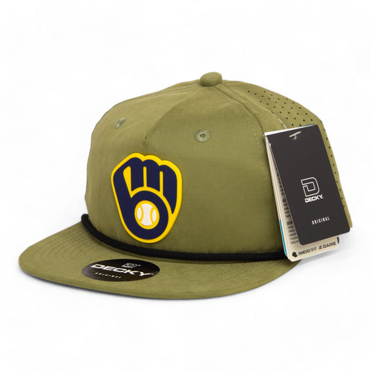 Milwaukee Brewers 3D Perforated Rope Hat- Loden/ Black