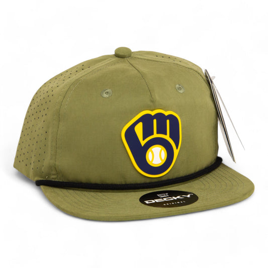 Milwaukee Brewers 3D Perforated Rope Hat- Loden/ Black