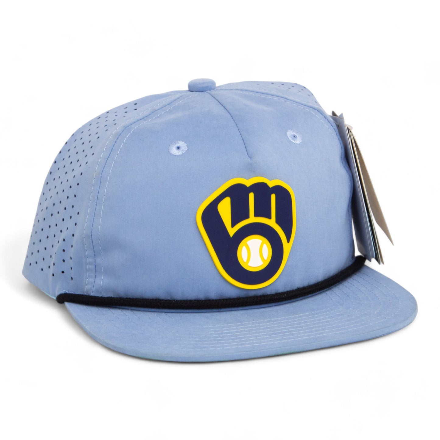 Milwaukee Brewers 3D Perforated Rope Hat- Sky/ Black