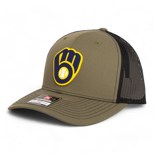 Milwaukee Brewers 3D Snapback Trucker Hat- Loden/ Black