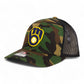 Milwaukee Brewers 3D Snapback Trucker Hat- Army Camo/ Black