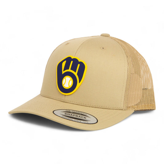 Milwaukee Brewers 3D YP Snapback Trucker Hat- Tan