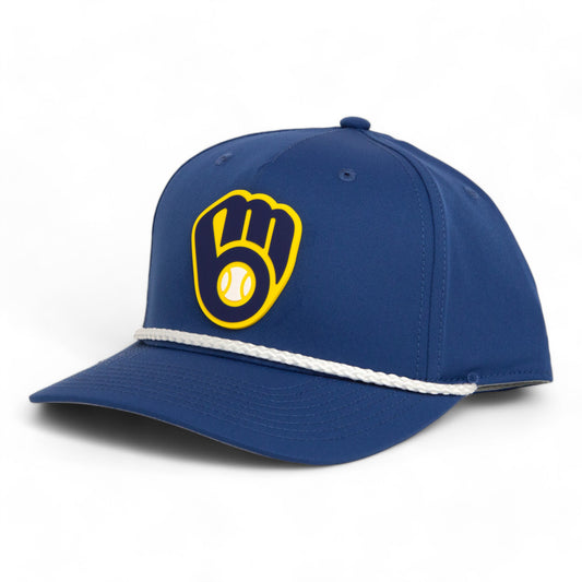 Milwaukee Brewers 3D Five Panel Classic Rope Hat- Light Blue/ White