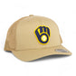 Milwaukee Brewers 3D YP Snapback Trucker Hat- Tan