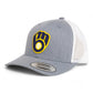 Milwaukee Brewers 3D YP Snapback Trucker Hat- Heather Grey/ White