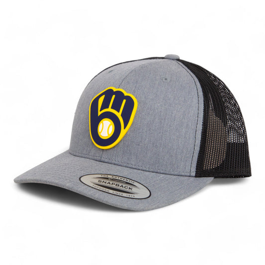 Milwaukee Brewers 3D YP Snapback Trucker Hat- Heather Grey/ Black