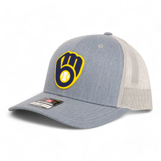 Milwaukee Brewers 3D Snapback Trucker Hat- Heather Grey/ Light Grey