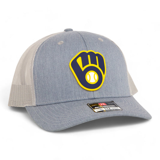 Milwaukee Brewers 3D Snapback Trucker Hat- Heather Grey/ Light Grey