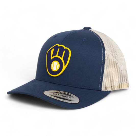 Milwaukee Brewers 3D YP Snapback Trucker Hat- Navy/ Silver