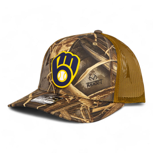 Milwaukee Brewers 3D Snapback Trucker Hat- Realtree Max 7/ Buck