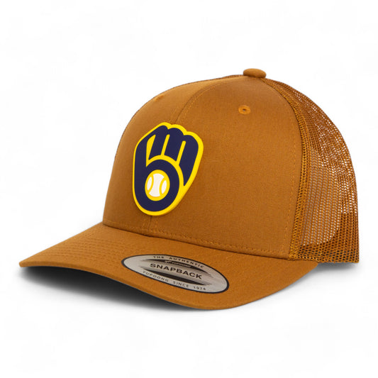 Milwaukee Brewers 3D YP Snapback Trucker Hat- Caramel