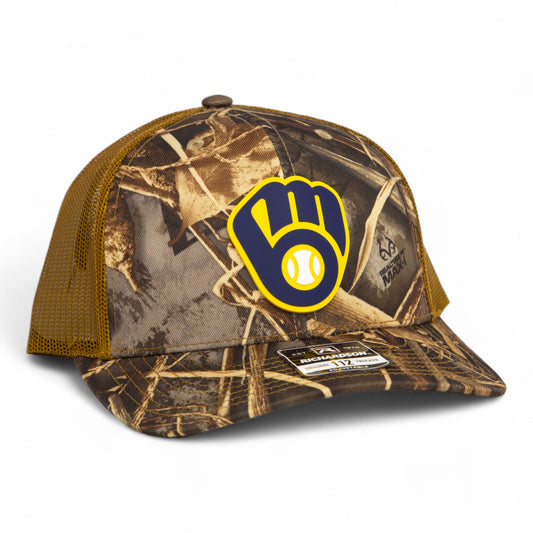 Milwaukee Brewers 3D Snapback Trucker Hat- Realtree Max 7/ Buck