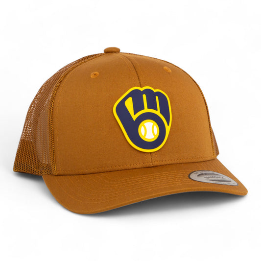 Milwaukee Brewers 3D YP Snapback Trucker Hat- Caramel